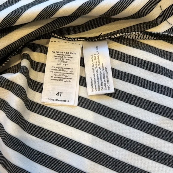 Habitual Black and White Striped Kids Dress Size 4T - Picture 3 of 9